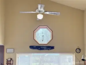 Special window on front wall with fan for cooling.
