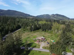 Aerial view of the property.