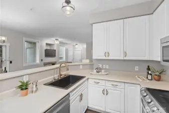 New Drop In Sink and Gold Hardware Accents