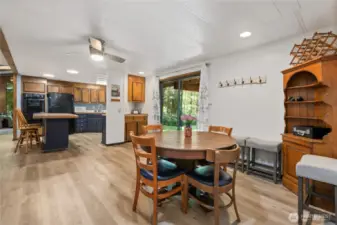 Off kitchen eating area