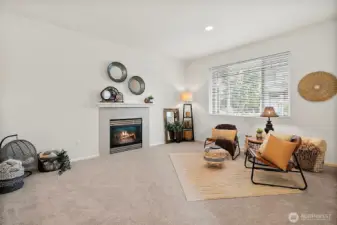 Curl up with your book by the cozy fireplace.