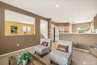 Spacious and inviting so you can keep the cook company.