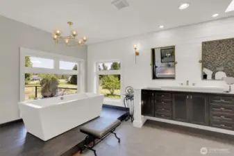 soaking tub with dramatic window