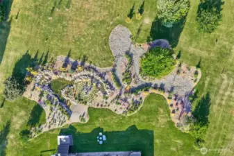 drone shot of waterpark