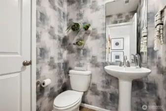 1/2 Bath on Main-Wall paper not included :)  DISCLAIMER: photos are of Model Home, also a Christy, and are for illustrative purposes only, finishes, features, upgrades, colors, and features will vary