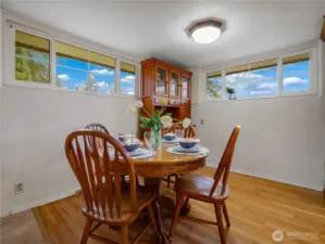 Serve your guest easily with this conveniently located dining area.