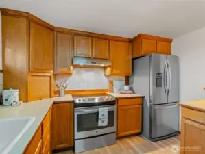 This kitchen has a lot of storage.