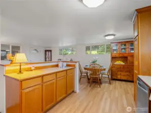 Work, bake, or display your nice things at the ample counter space.