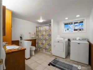 The bathroom has so much room. Get dressed and groom in this space without feeling cramped.