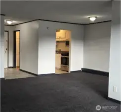 view of kitchen eating area from living room