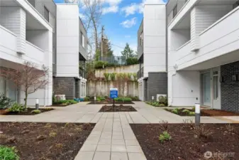 Far right end unit, This courtyard is just off the main common area.