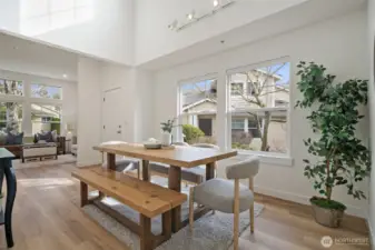 High ceilings, generous windows, fresh paint, new floors and you are ready to dine!