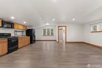 DADU living area with open layout and full kitchen