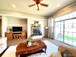 Living room gas fireplace