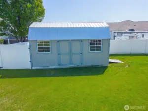 Tough Shed that has power and a ramp for your storage needs