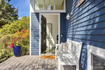 Sunny inviting west facing front porch