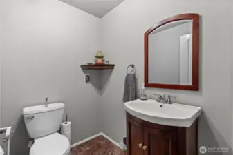 Lower powder room