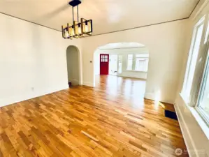 View from dining area to front living room.