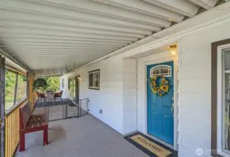 Covered deck.