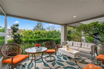 Savor mornings on the covered, private patio