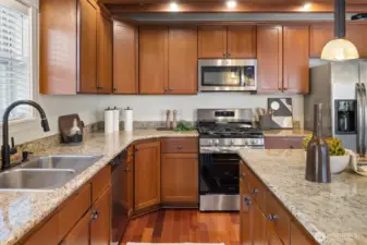 Stainless Steel appliances including a brand new stove