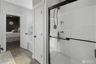 Primary Bath with double sinks, walk in shower and  tub