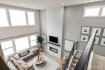 Dramatic 2-Story Great Room! Photos are for representational purposes only.  Colors and options may vary.