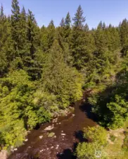 Deschutes River - Ariel view of part of the property. Approximately a 1/4 mile of water frontage.