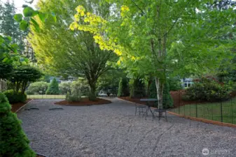 Low maintenance side yard. Property goes beyond the fence.