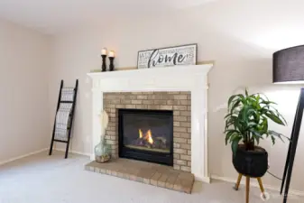 Natural gas fireplace in the family room.