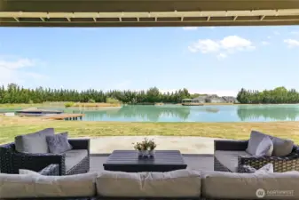 View from covered back patio