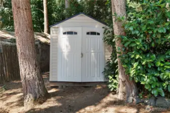 Storage for the lawnmower.