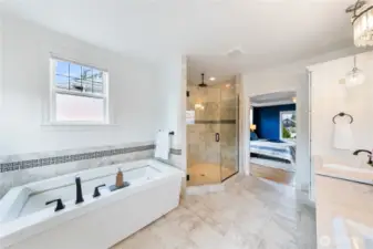 Large walk-in shower and soaking tub just to make this space even more special.