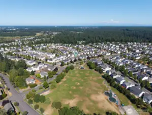 Aerial View with Neighborhood Park
