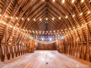 Inside the historic Gambrel Barn
