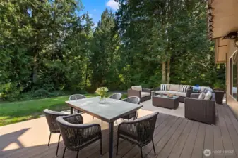 Nice sized low-maintenance composite deck.  Perfect spot for coffee or evening sunsets.