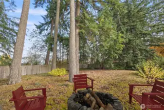 Backyard  *Firepit digitally staged.