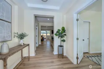 Step in the front door to a spacious entry. Room on your right can be used as an office or bedroom. Junior suite with 3/4 attached bath.
