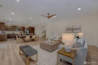 Family room with access to the garage