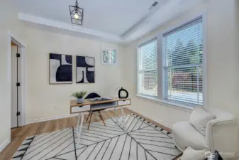 Flex rooom/space off the main entry. Can be used as a home office or guest bedroom. With attached 3/4 bath.