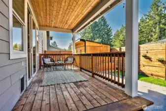 Back covered deck off the kitchen/family room