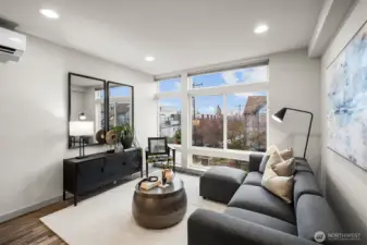 Custom dual direction blinds installed throughout the home.