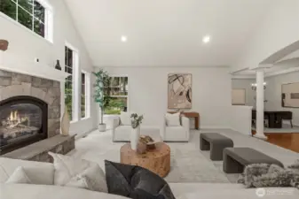 Relax and cozy up next to this gorgeous fire place.