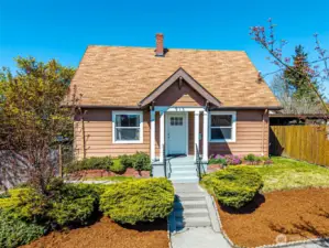 Situated on a quiet street of homes.