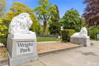 Across the street from the beautiful, historic Wright Park, an arboretum with 20+ acres of historic trees, walking trails, and Victorian-era conservatory. The home has views of the park from both floors.