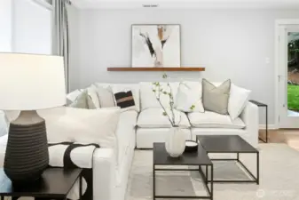 A second sitting area that opens out to the covered patio.