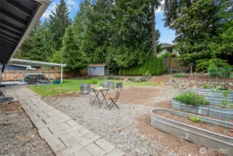 Large garden space just waiting for veggies and flowers.