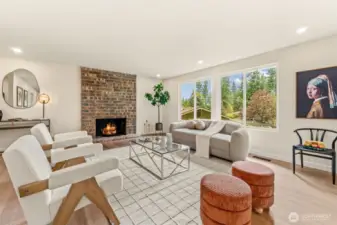 Wood burning fireplace