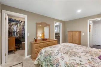 Large primary bedroom, includes walk in closet, and beautifully tiled ensuite!