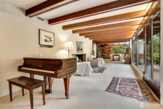 View from the dining area looking to the living room & family room beyond.